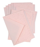 pink paper lace doily cards set of 8