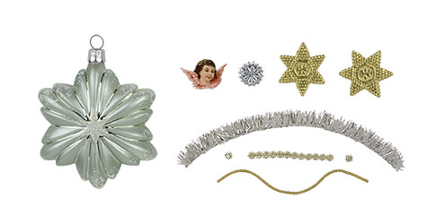 Starflower Victorian Christmas ornament with crafting trims