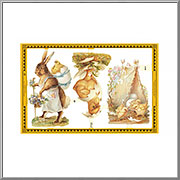 Fanciful Easter Rabbit and Chicks Scrap Relief Mamelok England