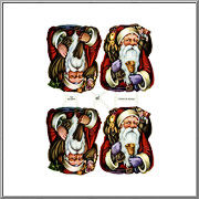 Storybook Santa Half-Figures scrap pictures sheet EF Germany
