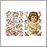 Dainty Angels and Cherubs scrap relief sheet EF Germany