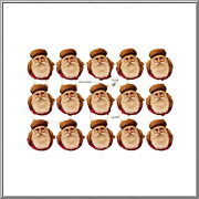 Old-Fashioned Santa Faces scrap pictures sheet EF Germany