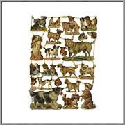 Dogs and Puppies Scrap Picture Sheet EF Germany