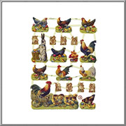 Easter Farmyard Animals scrap pictures sheet EF Germany