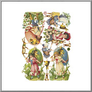 Victorian Easter Children scrap pictures sheet EF Germany