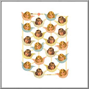 Petite Pastel Angel Heads scrap relief sheet EF Germany