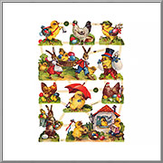 Easter Chicks and Friends scrap pictures sheet EF Germany