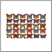 English Garden Butterflies scrap relief sheet MLP Mamelok England