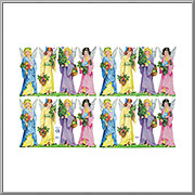 Pastel Christmas Angels scrap relief sheet MLP Mamelok England